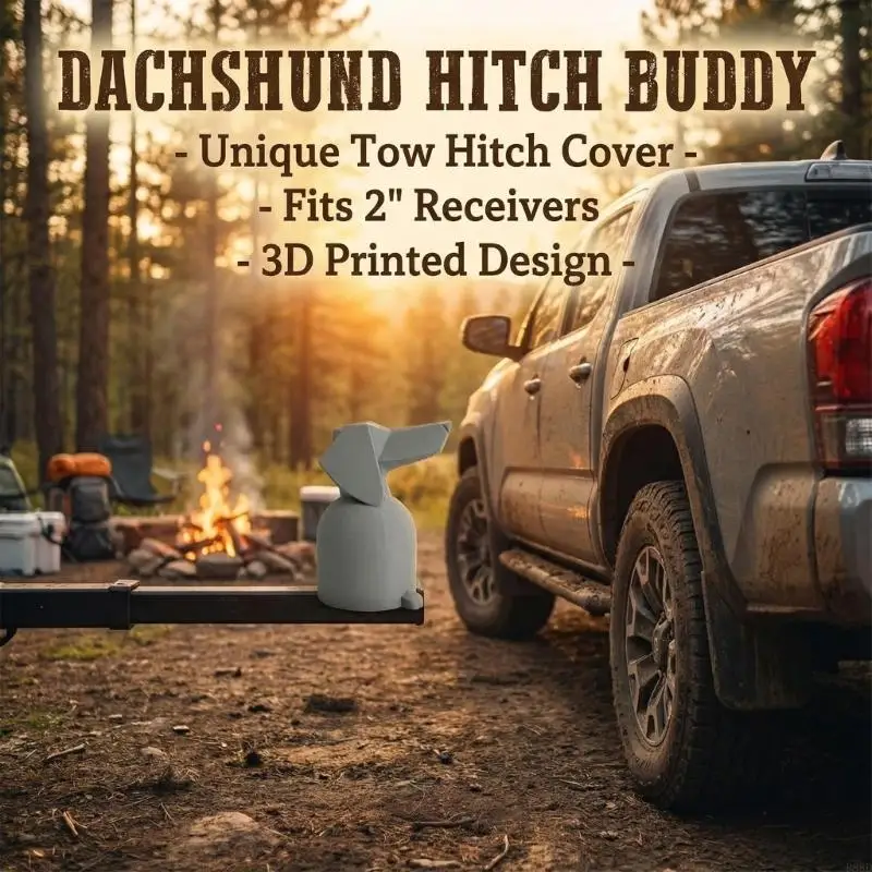 

Dog Head Trailer Hitch Cover 3D Printing Waterproof Caps for Trailer Coupling Universal Vehicle Tow Hitch Cover