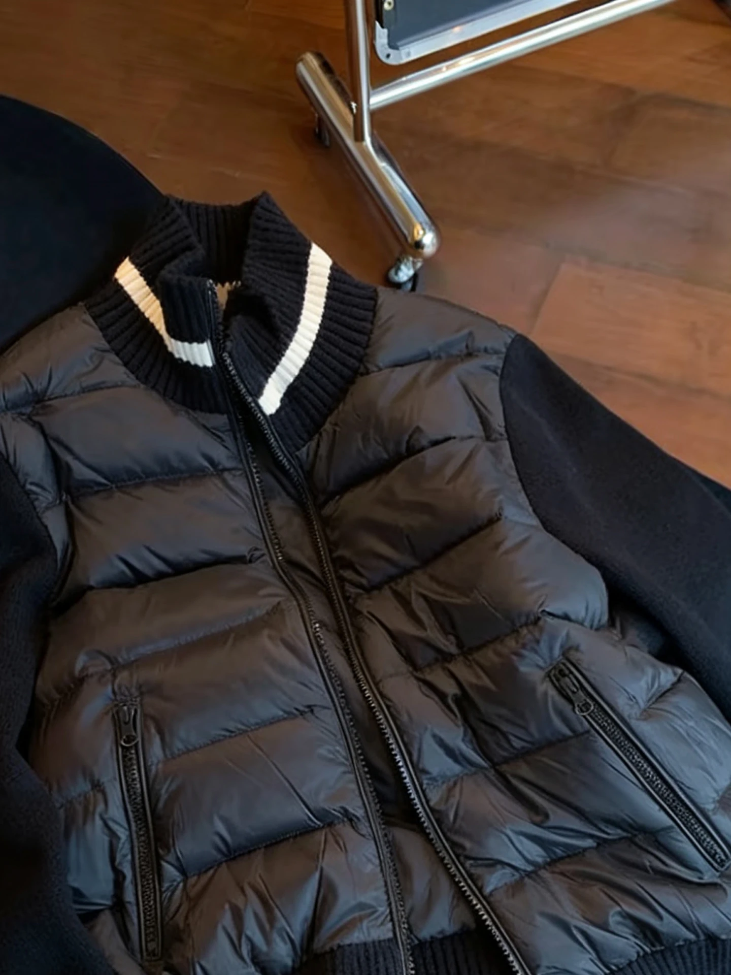 Retro Gestrickte Spleißen Baumwolle Jaet Stehkragen männer Casual All-Match Herbst Winter Faion Oberbekleidung Reißverschluss Lange...