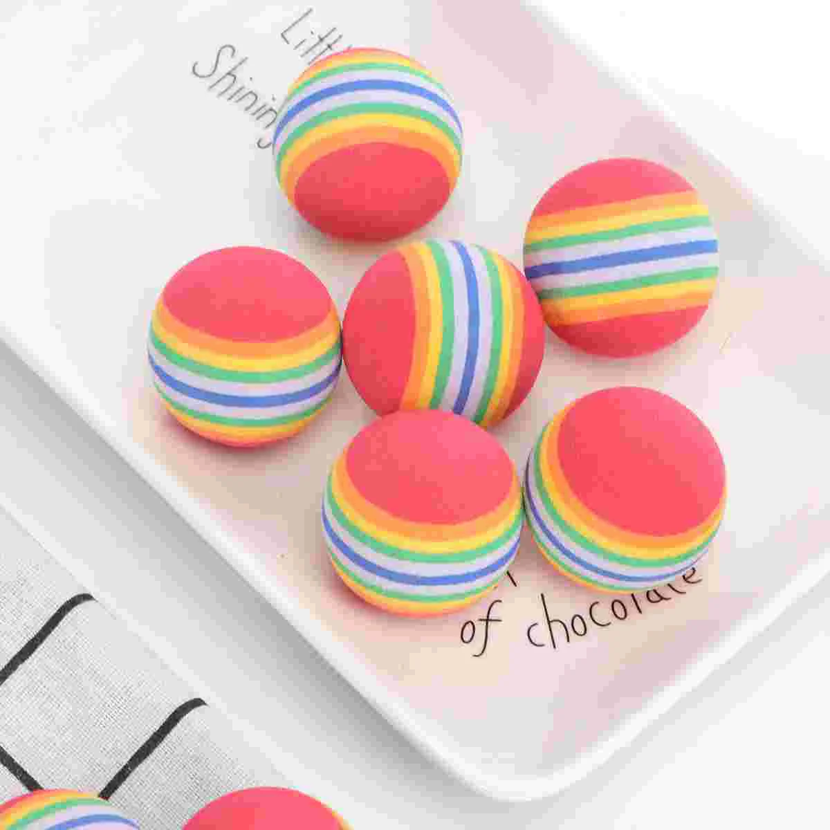 

10 Pcs Driving Range Balls Training Elastic Rainbow Sponge Sponges Golf Practice Indoor