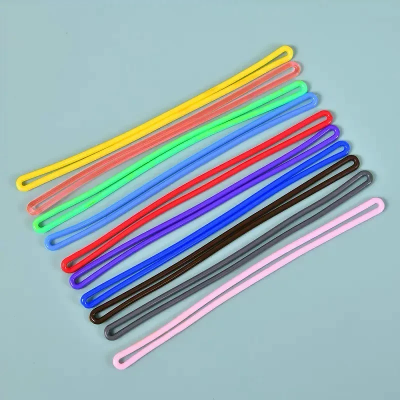 100pcs Luggage Tag Worm Loops, flexible seal string garment suit brief case bag hang ticket vinyl cord label loop lock straps