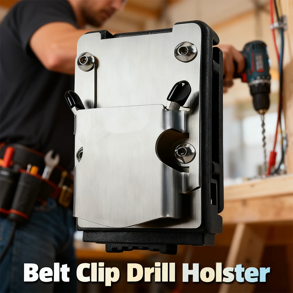 

Clip-On Tool Belt Drill Holder Heavy-Duty Belt Clip Drill Holster Tool Holster Durable Drill Holster Tool Clip for Drill Impact