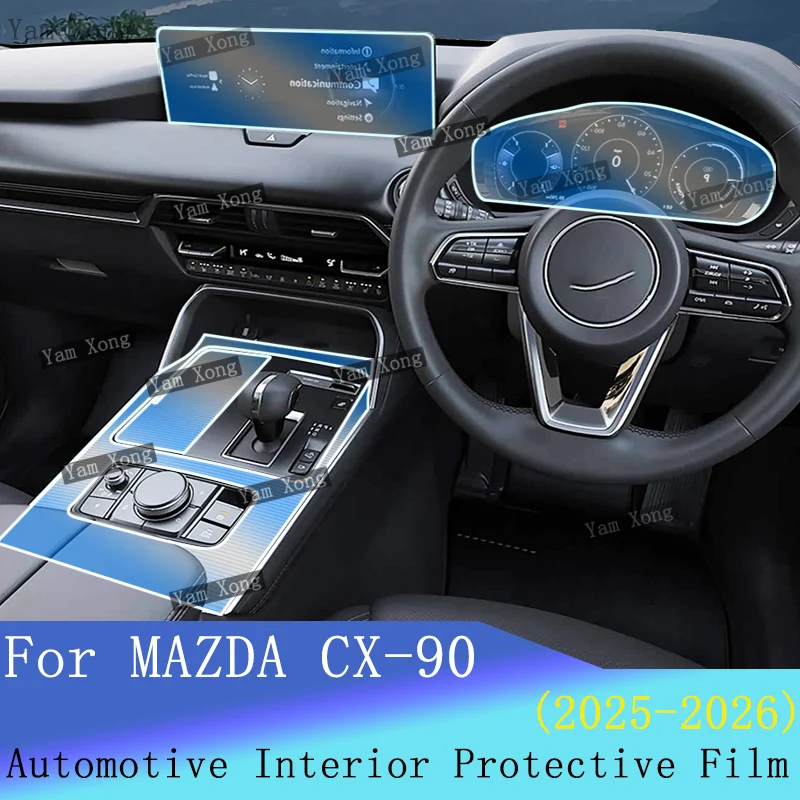 

Car interior Film suit For 2025 Mazda CX-90 Gear Panel TPU Transparent Anti-scratch Sticker Navigation screen Protection Films
