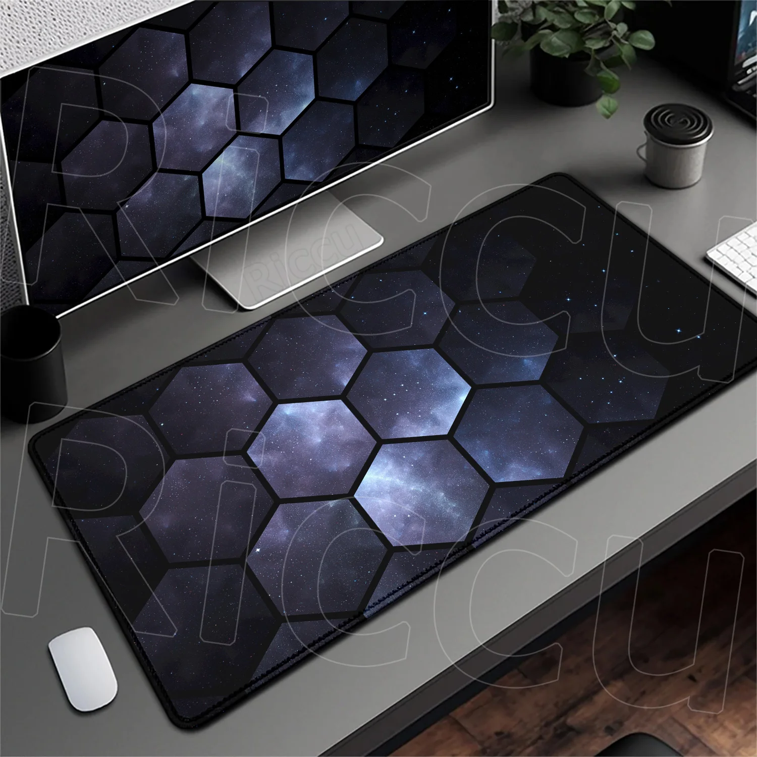 

Computer Mouse Pad Hexagon Art Design Desktop Protect Rubber Soft Office Rugs XXL Geometry PC Gamer Durable Thicken Keyboard Mat