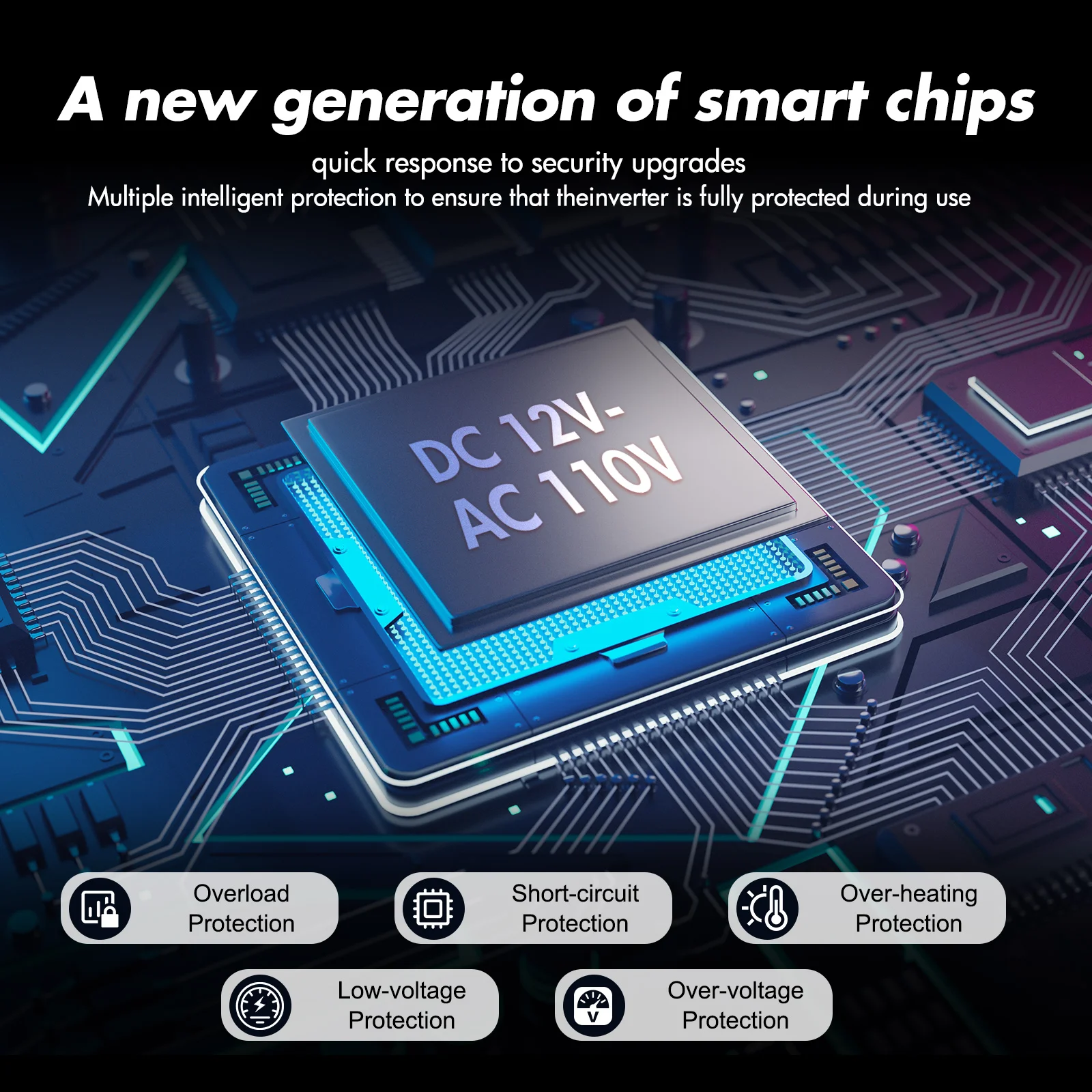 عاكس طاقة السيارة قوة موجة جيبية نقية 5000 واط تيار مستمر 12 فولت إلى التيار المتناوب 110 فولت محول LCD 4 منافذ USB لقضاء عطلة في الهواء الطلق في حالات الطوارئ #2