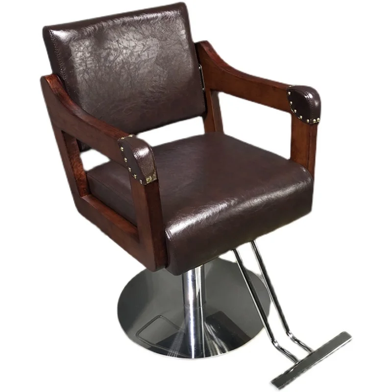 Retro Hairdressing Chair Lifting and Falling Hair Cutting Shampoo Hot Dyeing Chair Stool Swivel Chair