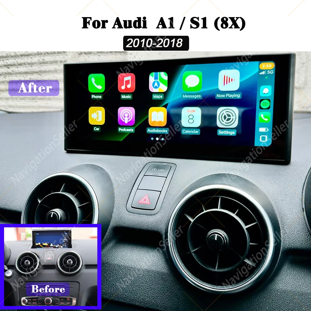 

Автомагнитола VIGOHI Carplay Android Auto для Audi A1 S1 8X RMC MMI 3G с сенсорным экраном, навигацией, обновлением головного устройства, мультимедиа, видео и Bluetooth