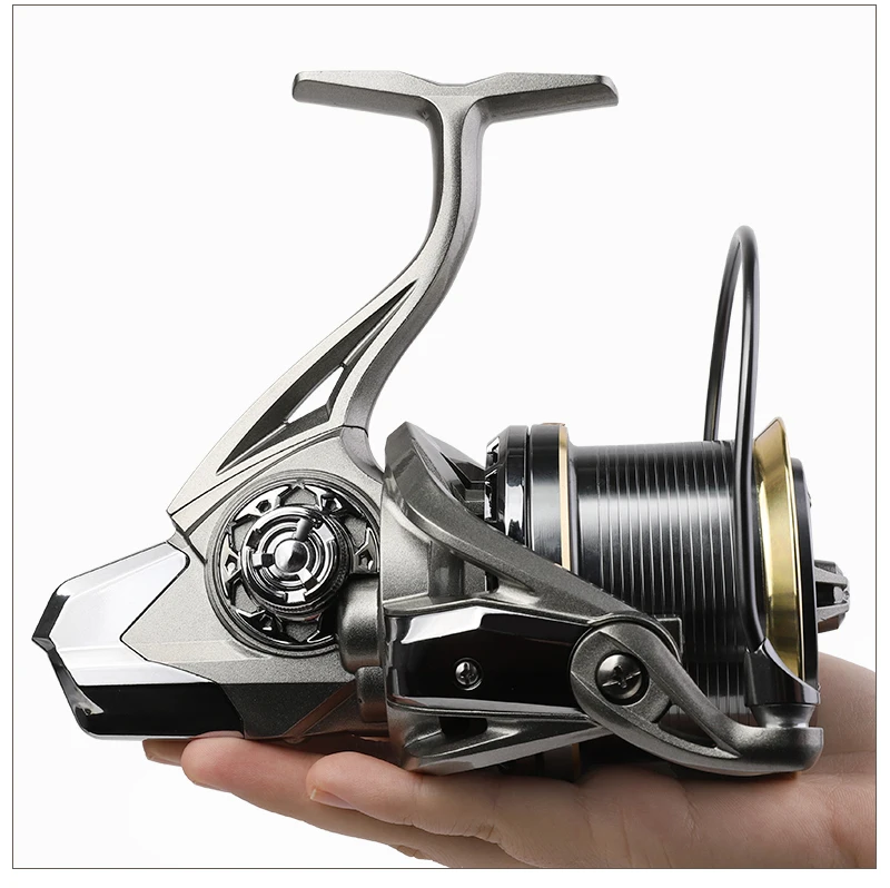 BILLINGS Spinnrolle für Weitwürfe, Angelrolle mit Edelstahlspindel, 6+1BB, Hochfester Körper, Maximale Bremskraft 15KG, Mit Metallspule – Detail 15