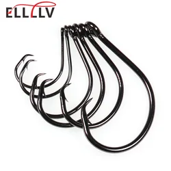 Elllv 8/0 - 14/0 Saltwater 3X Strong Inline Circle Hook Corrosion-resistance Big Size Fishing Hook for Snapper Tuna Shark