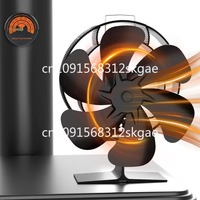 Easywave Oscillating Wood Stove Fan: Fireplace Fan with Wood Stove Magnetic Thermometer - 6 Blades Heat Powered Stove Fan