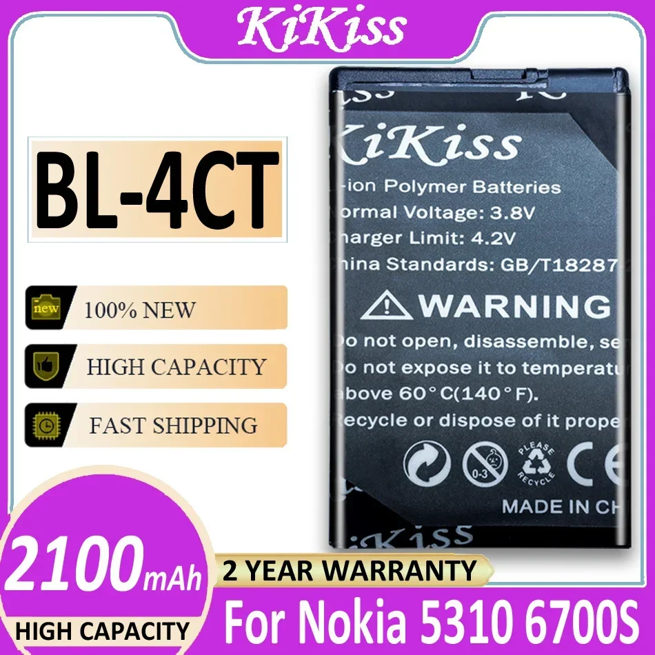 Battery BL-4CT 2100mAh For Nokia 5310 6700S X3 X3-00 7230 7310C 5630 2720 2720A 7210C 6600F + Track NO.