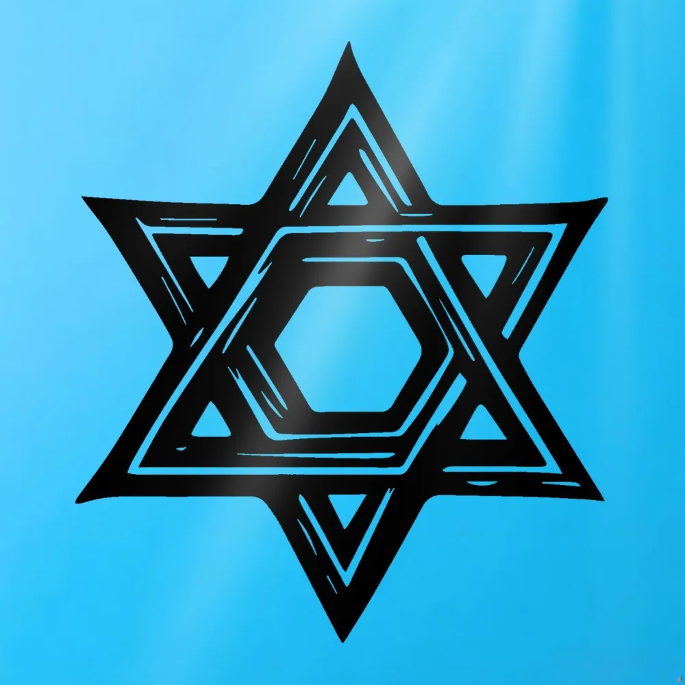 CIFBUY Iron Wall Art Star of David Metal Sculpture Rustproof Hanging Plaque Modern Horizontal Home Office Decor Sign
