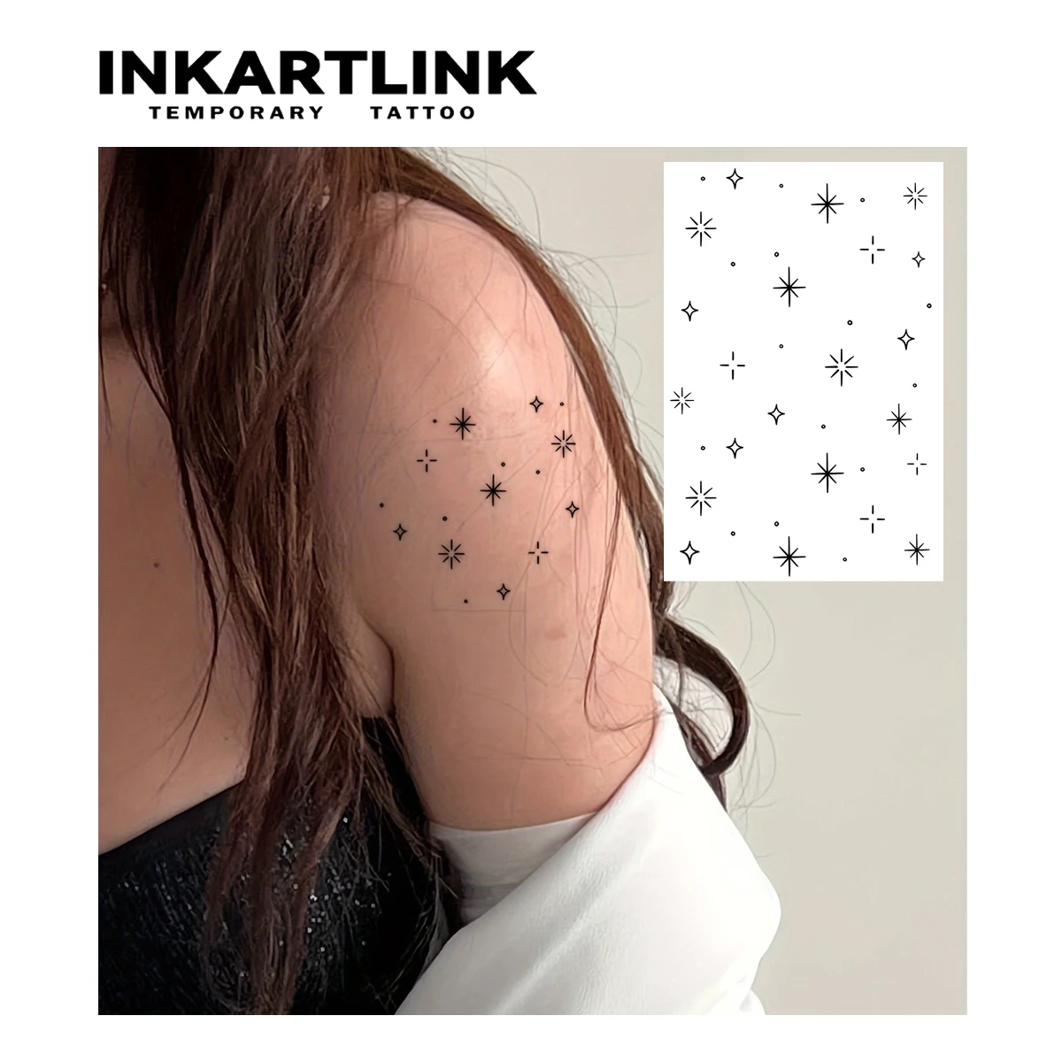 starry Temporary Tattoo,Lasts To 15 Days New Technology Magic Waterproof Semi Permanent Sticker.