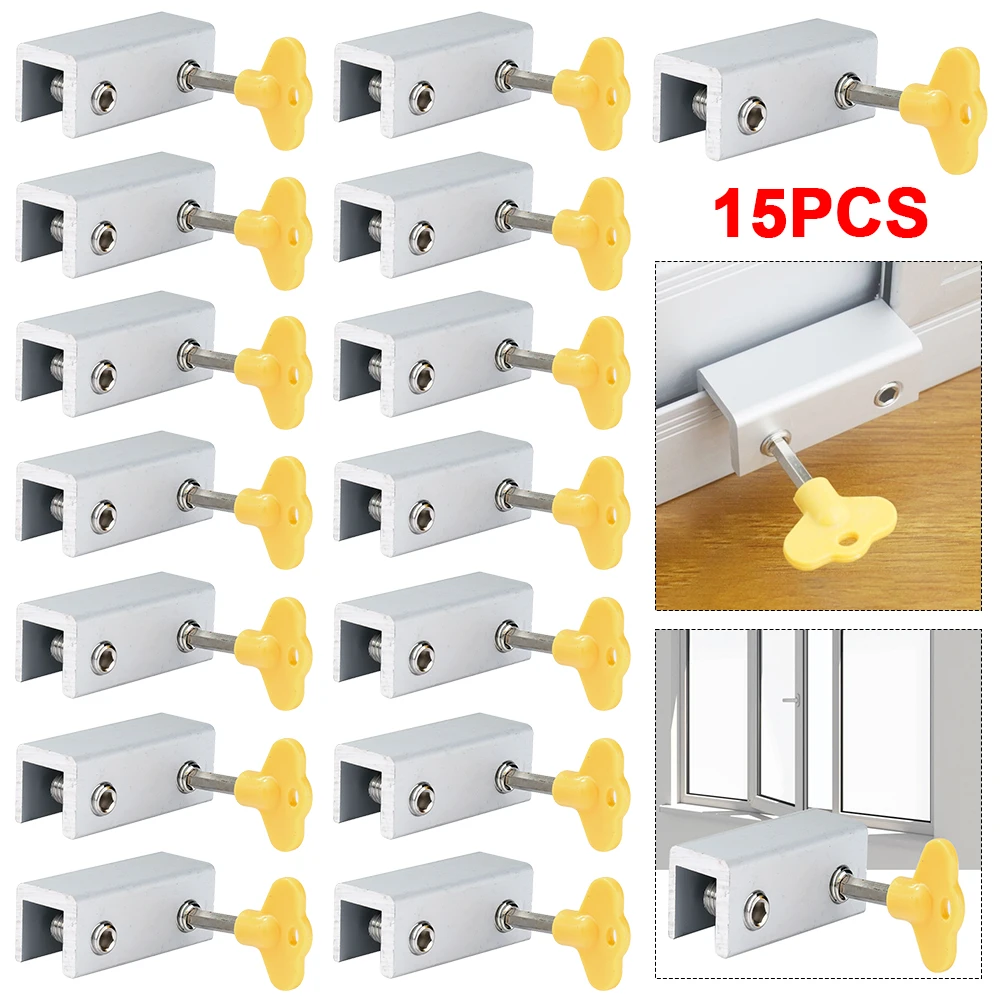 

Door Window Lock Restrictor Adjustable Garage Frame Lock for Kids Pets Home (B)