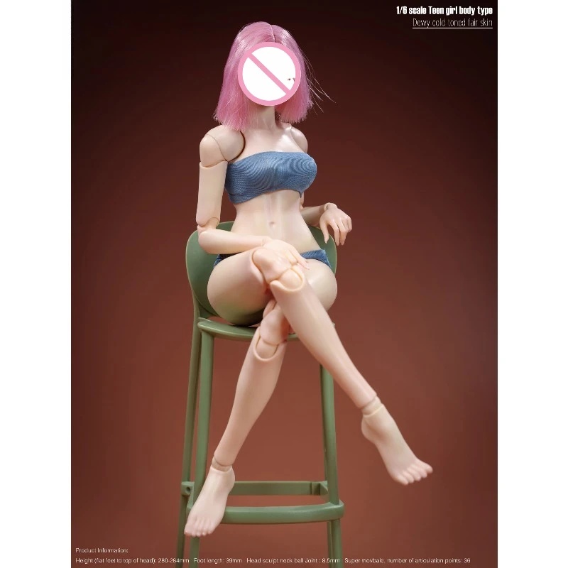 Presale TrickyMan12 DT02 1/6 Scale Water Light White Skin 36 Joints Movable Super Movable Female Body Dolls Collection Decor