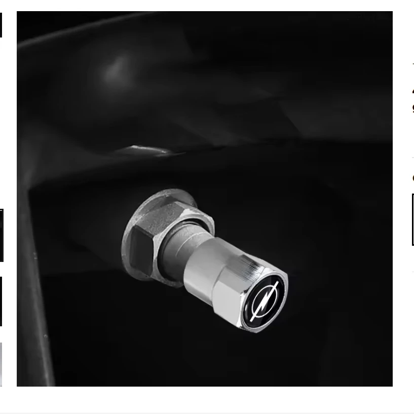 4 قطعة عجلة السيارة الإطارات صمام قبعات شعار الهواء الجذعية يغطي اكسسوارات السيارات لأوبل أسترا H G J إنسيجنيا موكا زافيرا كورسا فيكترا C #3