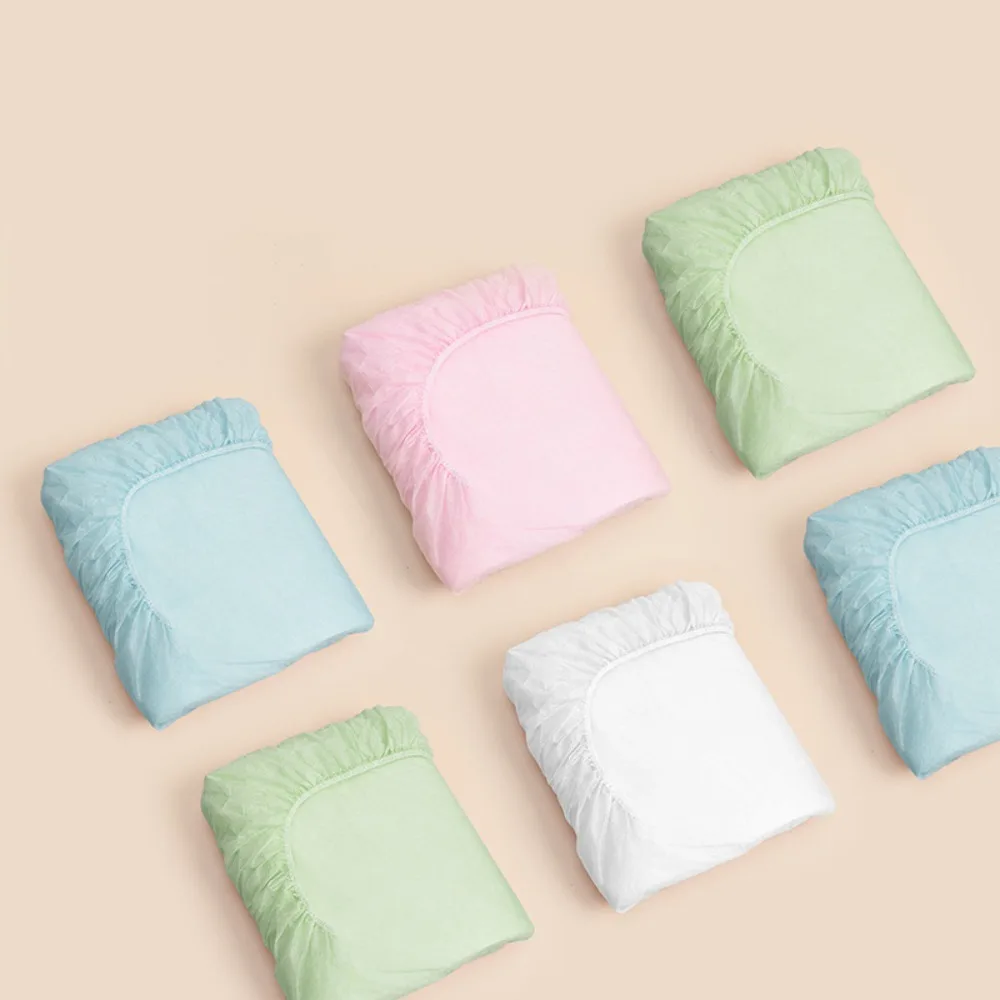 Non-woven Disposable Fitted Sheet with Elastic Bands Non Slip Mattress Covers Single Bed Double Bed Disposable Sheet Bed Cover
