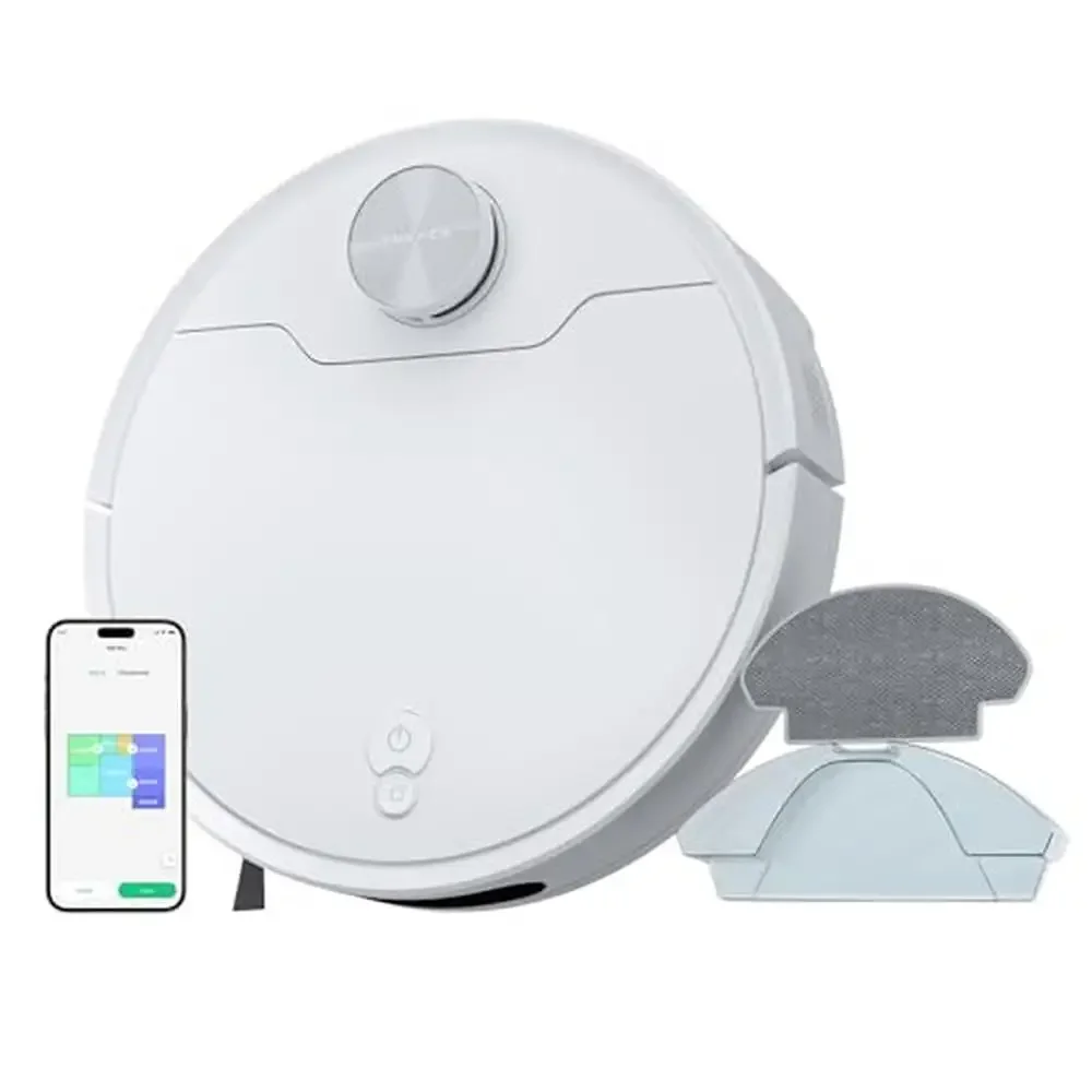 360° LiDAR Navigation Robot Vacuum Cleaner with 288 Mins Runtime Pet Hair Friendly Advanced Mapping Easy Setup & App Control