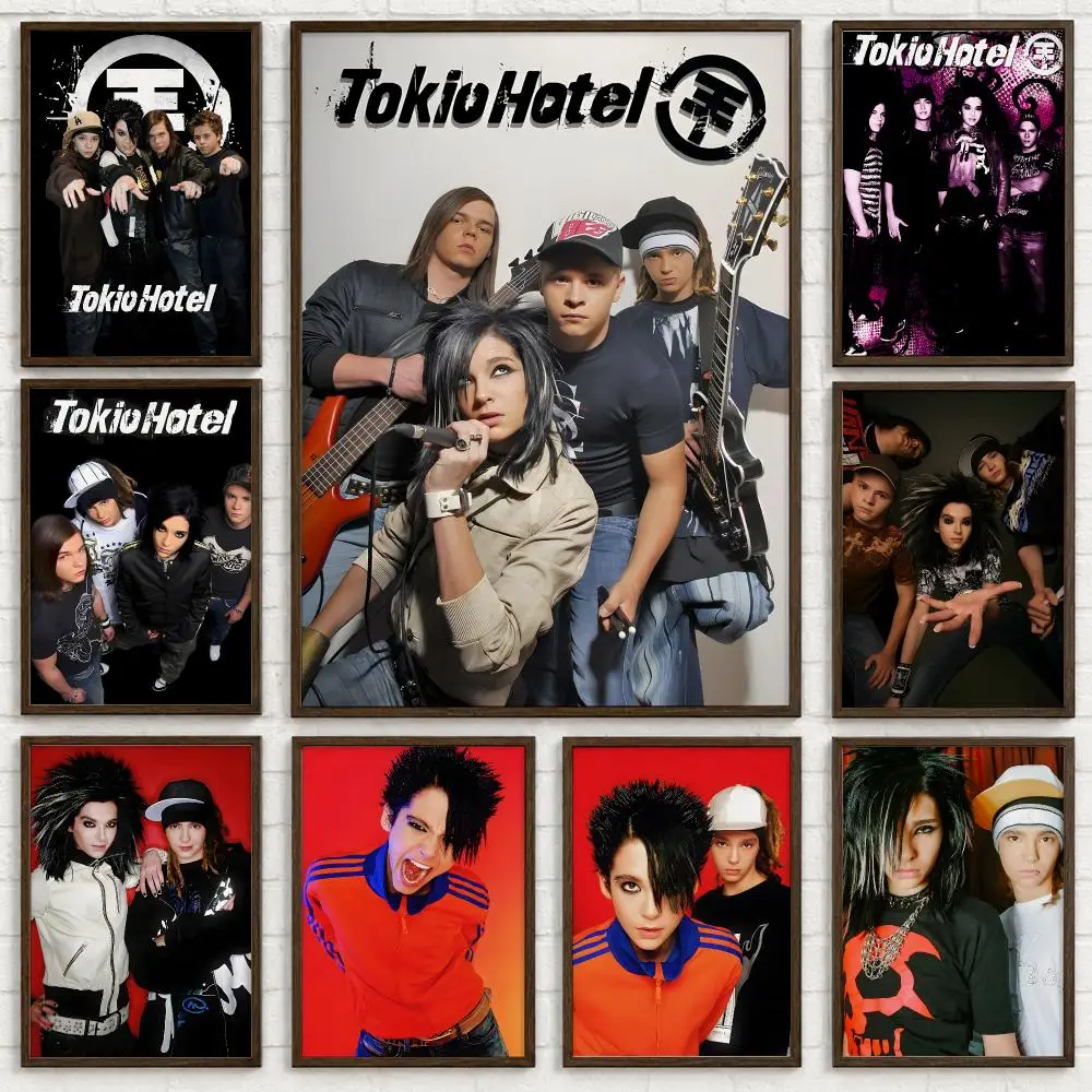 Band Tokio Hotel Poster Self-adhesive Art Waterproof Paper Sticker Coffee House Bar Room Wall Decor