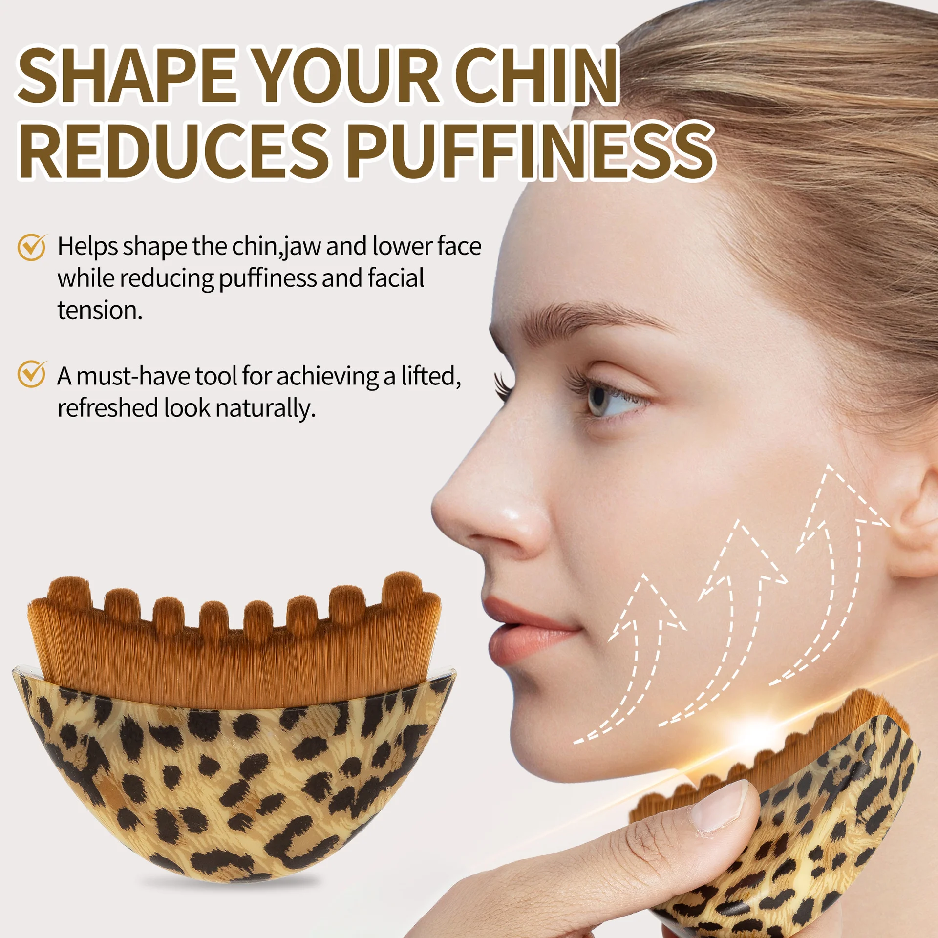 

Lymphatic Contour Face Brush for Sculpting – Anti-Puffiness, Detox & Lift, Improves Skin Glow & Absorption