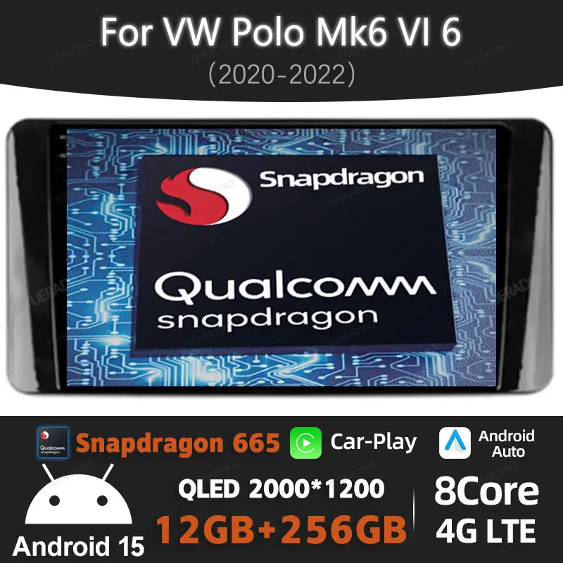 

Android 15 Carplay Auto For Volkswagen Polo Mk6 VI 6 2020 2021 2022 Car Radio Multimedia Video Player Head Unit GPS NAVI 4G WIFI