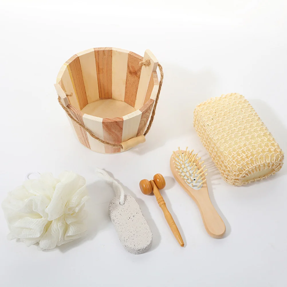 1 Body Scrubber Kit Bath Accessories Body Exfoliating Tool Skin Cleaning Set Reusable Bathing Tools Portable Shower Ball Back