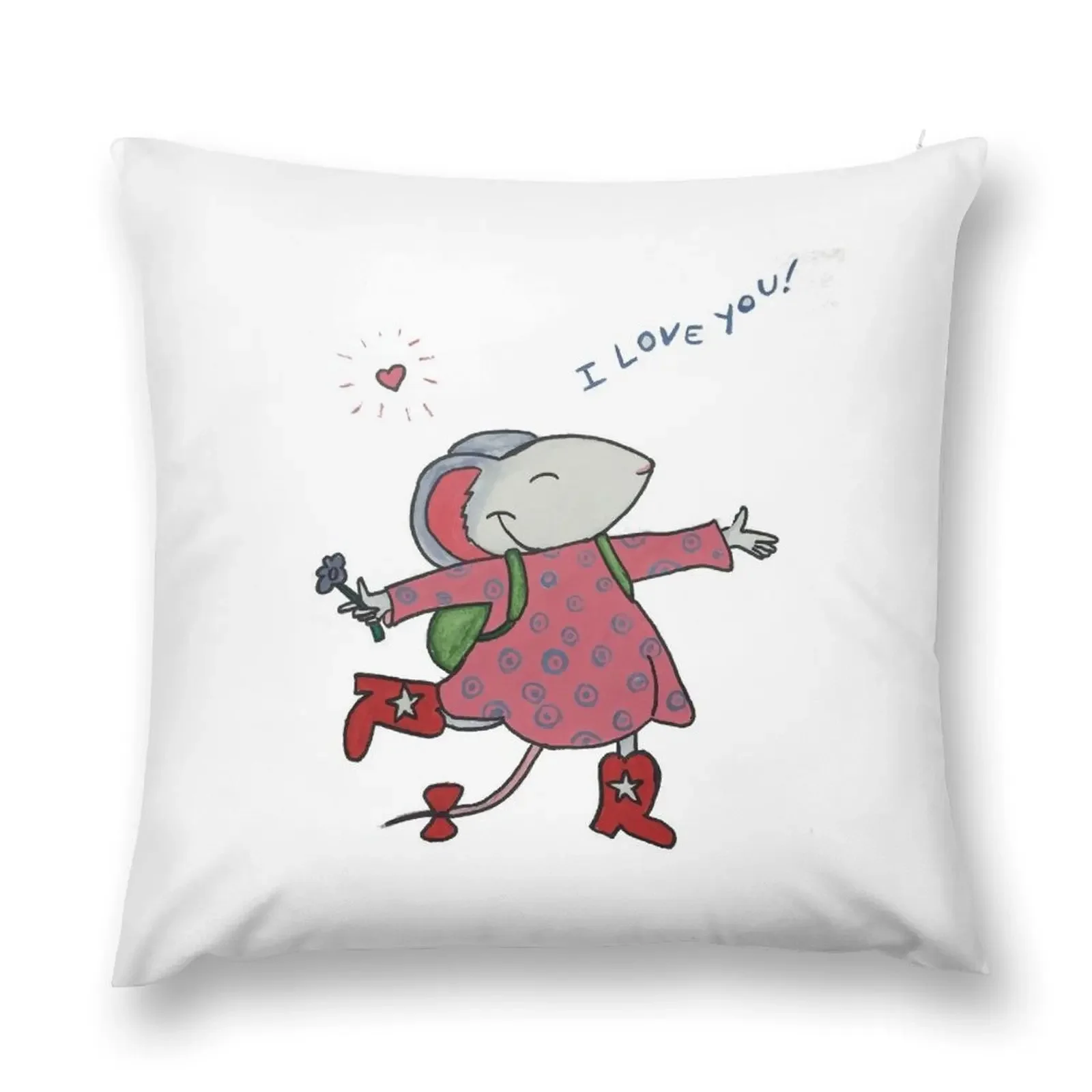 Lily's Plastic Purple Purse- I Love You! Throw Pillow pillow pillowcase Ornamental Pillow