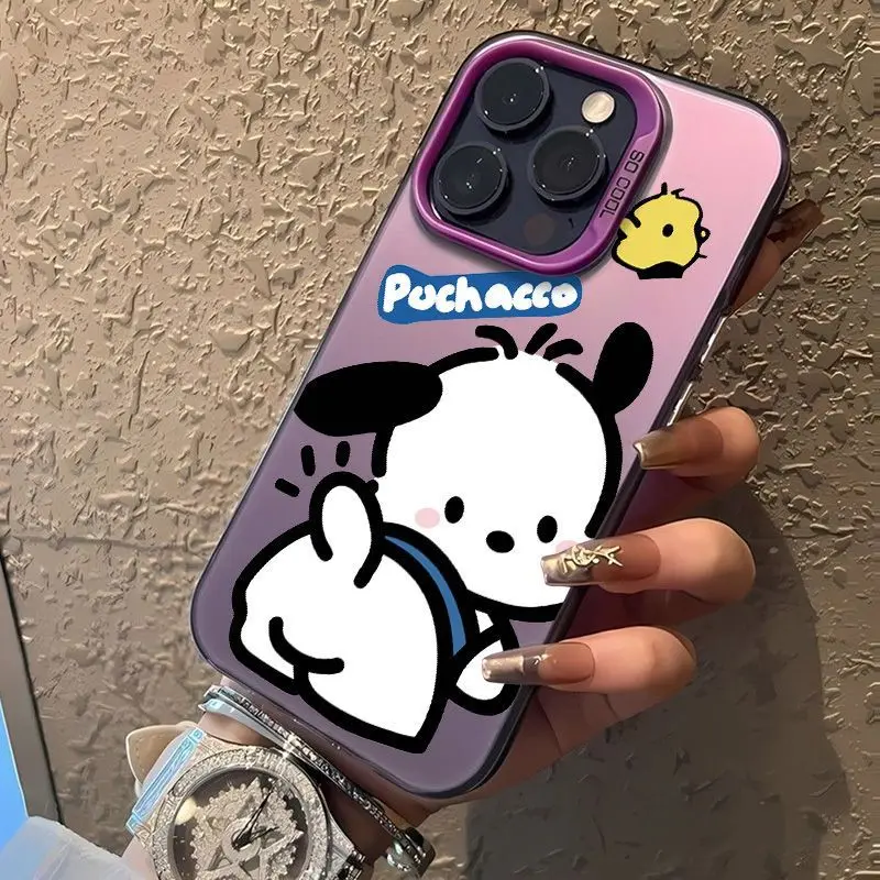 Miniso Sanrio Lovely Butt Pochacco Phone Case For iphone15 14 13 PRO MAX 11 12 PRO XR 8 PLUS Anti Drop Silica Gel Y2k Phone Case