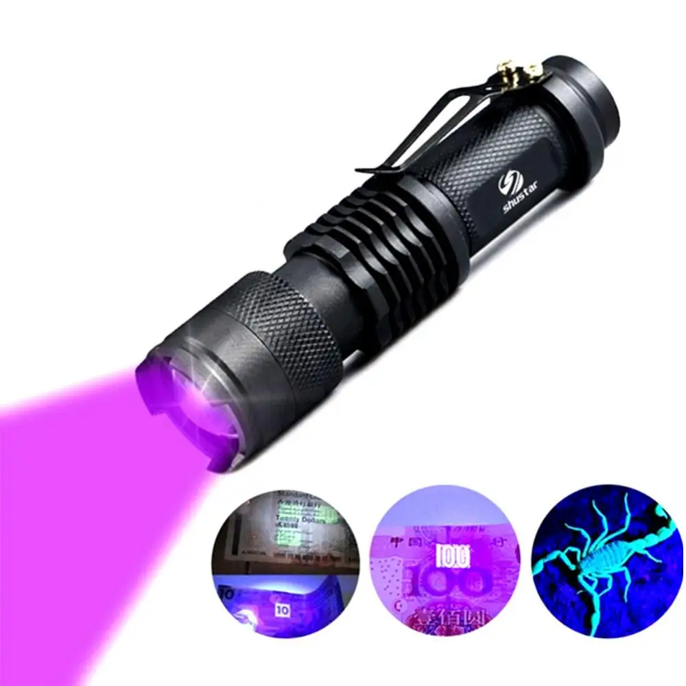 UV Flashlight Torch Light Blacklight Lamp AA Battery Powered for Marker Checker