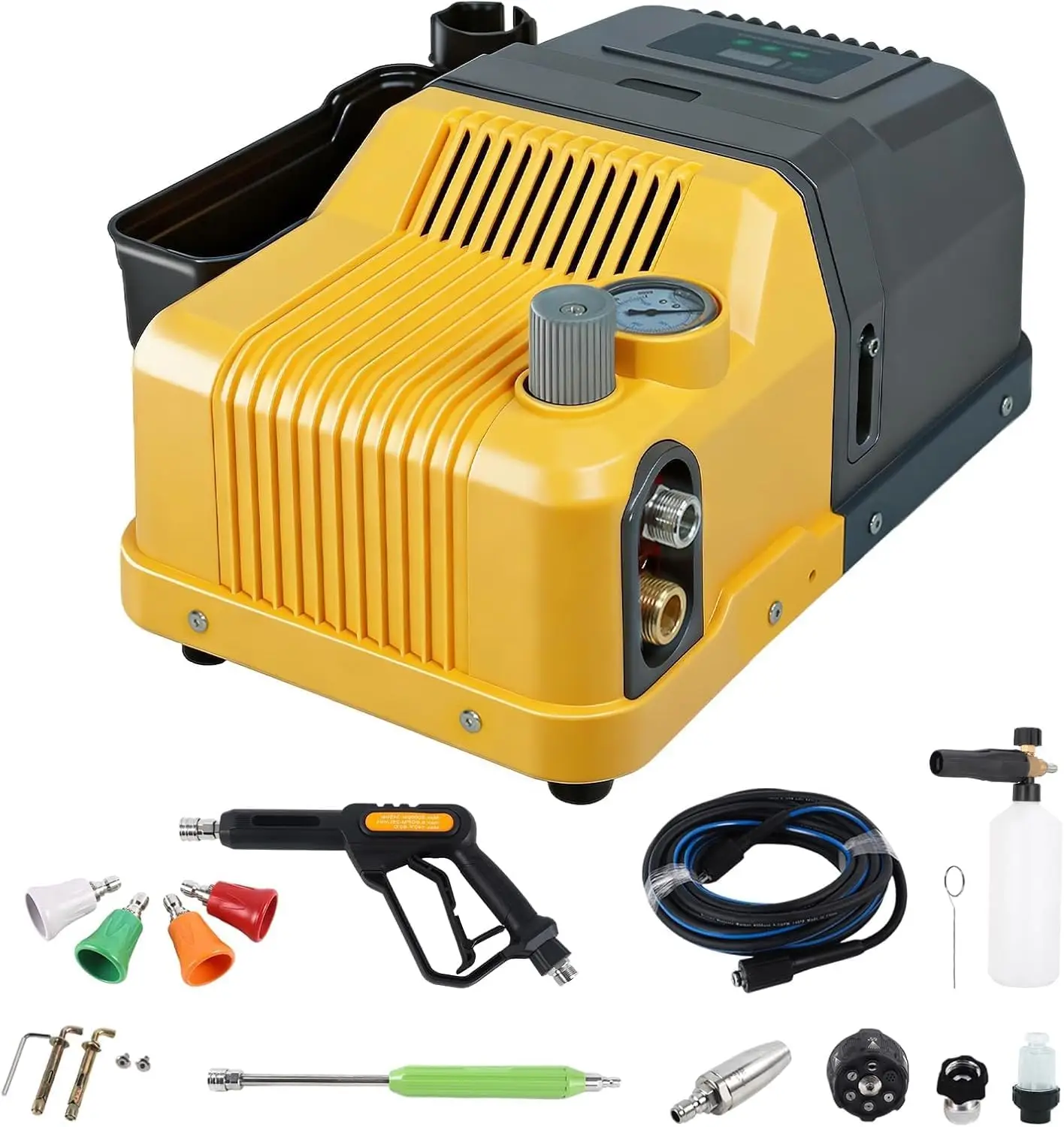 

Pressure Washer, 2200 Max PSI 3.2 GPM, with TSS, Permanent Magnet Brushless Motor, 40ft Hose, ETL Certified, Horizontal Triplex