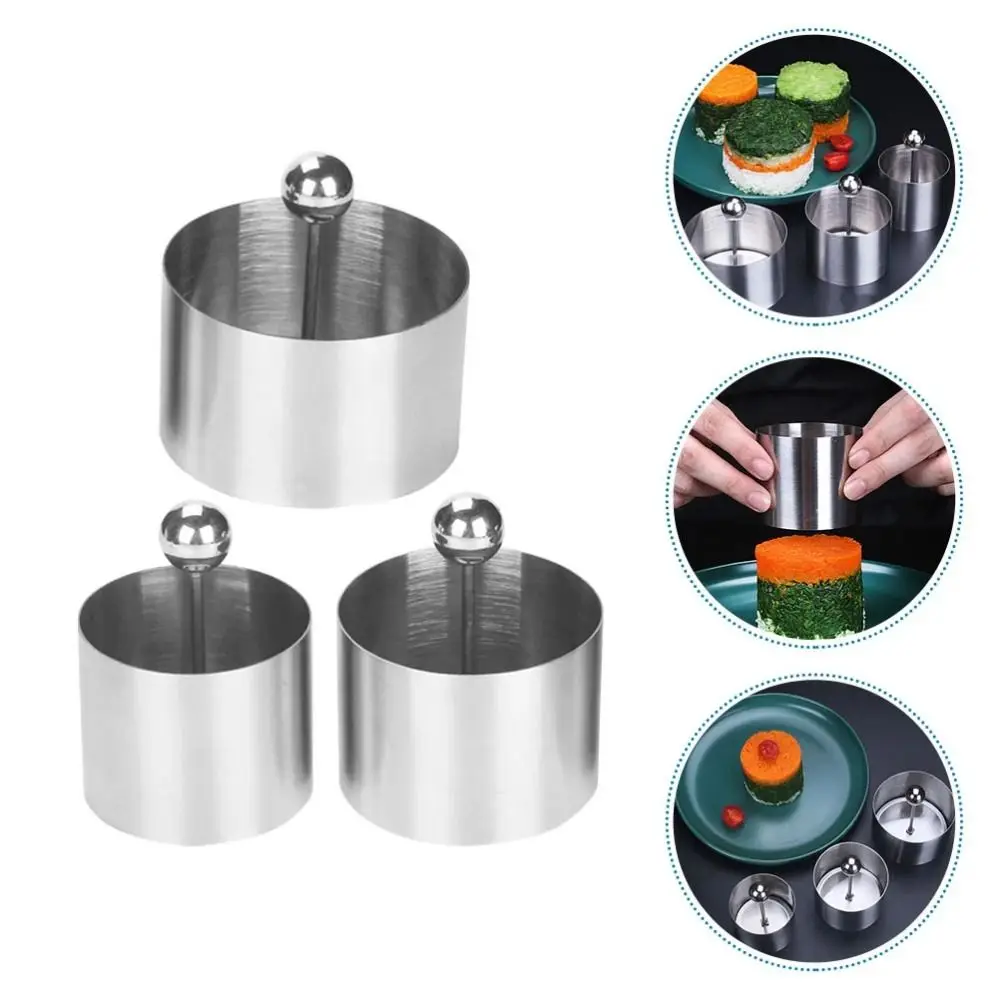 Stainless Steel Cold Dish Mold Push Rod Detachable Rice Ball Ring Easy To Clean Dishes Decoration Plate Setting Tools Cookie