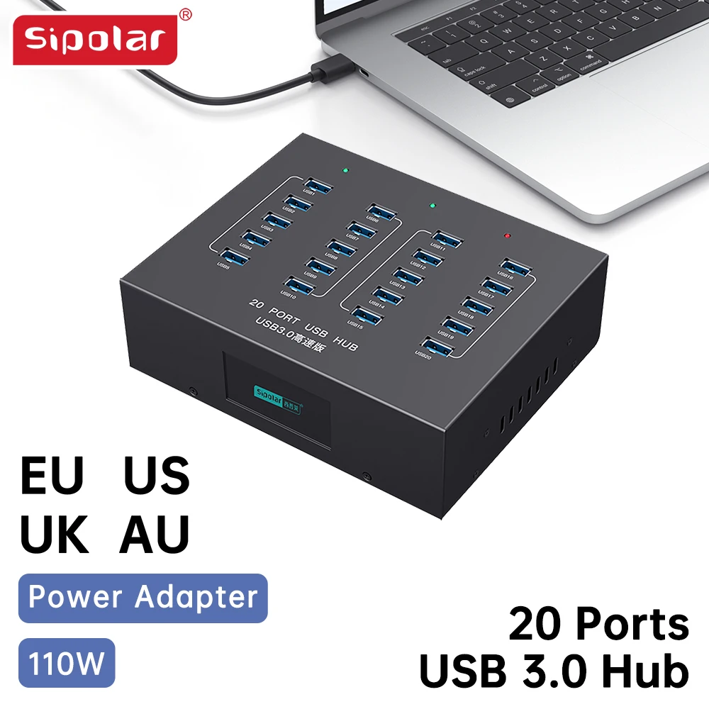 Sipolar A-213P 20 PORTS USB 3.0 HUB USB charger with  Power supply for mobile phone refurbish charging and recycle