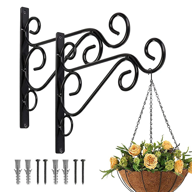 1/2pcs Outdoor Plant Stand With Screws 25cm Metal Multi-Purpose Hook For Hanging Plants,Easy To Install, Stylish Indoor And