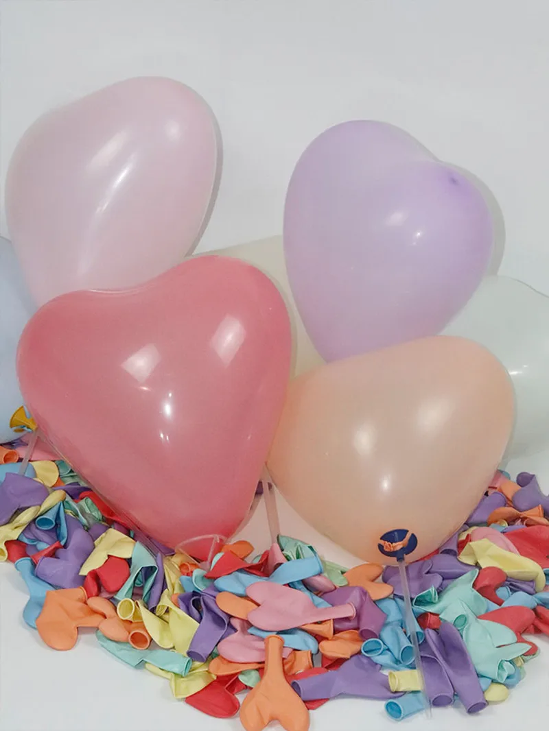 

100PCS Heart Shaped Balloon Wedding Room Decoration Birthday Scene Pole Mixed Peach Heart Color