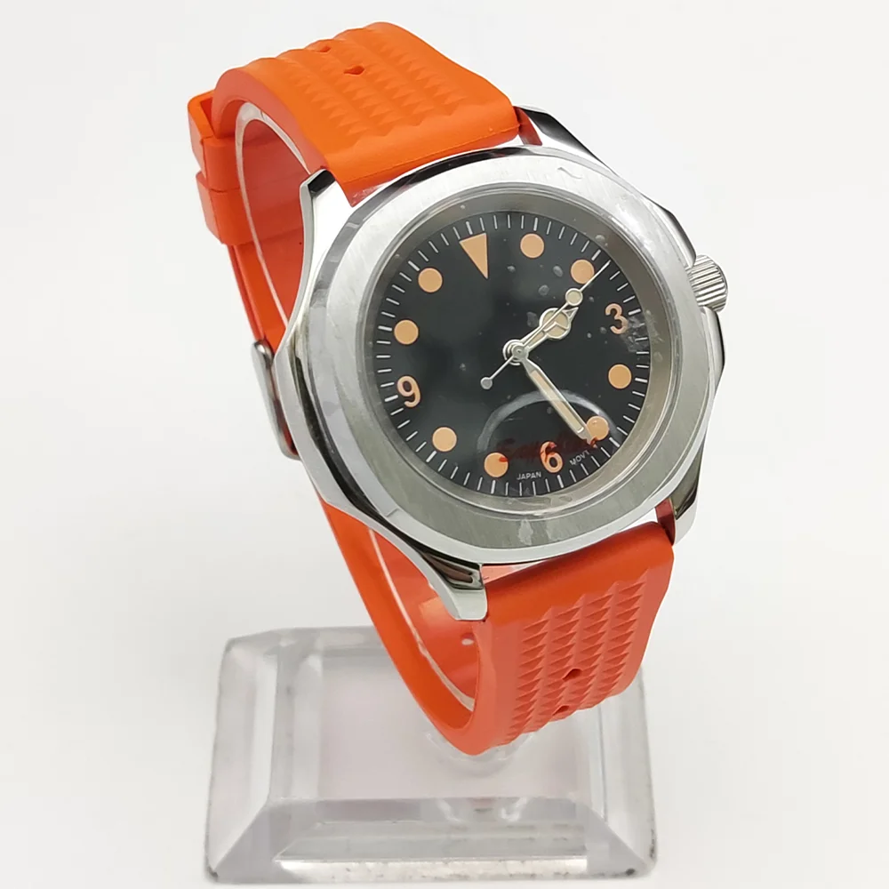 Montres de sport décontractées pour hommes, poignée à vis étanche, bracelet en silicone, boîtier en acier inoxydable, saphir, montres à la mode