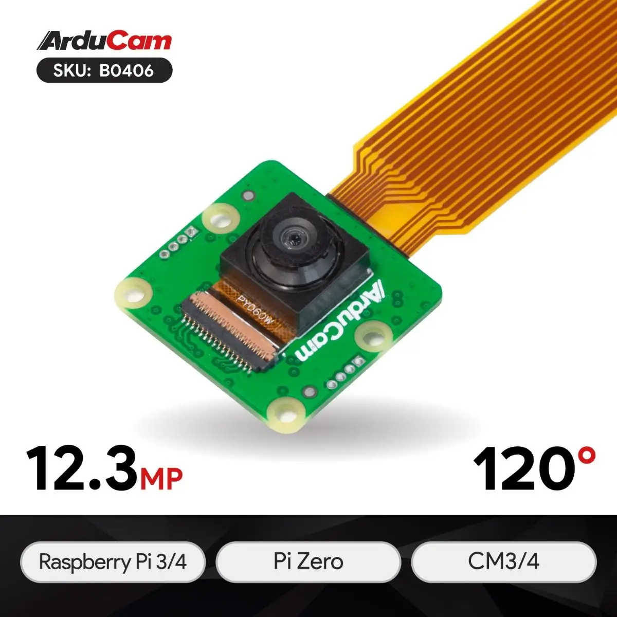 โมดูลกล้อง IMX378 12MP Arducam พร้อมมุมกว้างสำหรับ Raspberry Pi