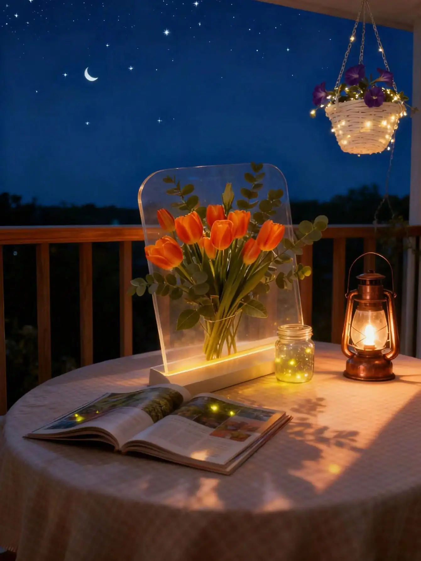 مصباح مزهرية LED شفاف مبتكر: 3 ألوان قابلة للتعتيم، USB، غرفة المعيشة/ديكور الزفاف