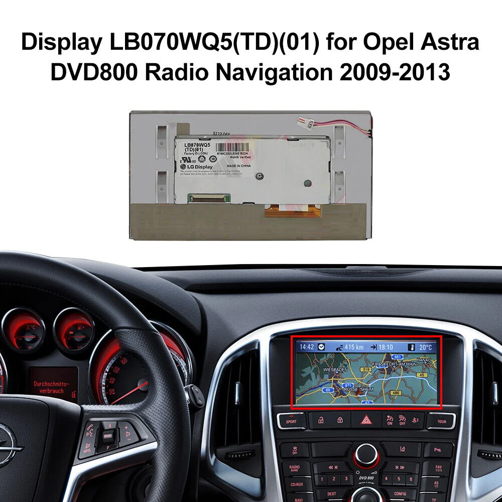 

Original 7-inch LB070WQ5 TD 01 For Opel Insignia Astra CD500 CD600 DVD800 Radio Navigation LCD Display Replacement