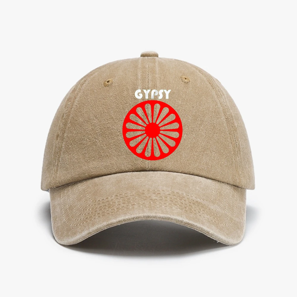 

Rom Gypsy Romani Washed denim baseball cap print Graphic Country Flag caps fashion adjustable casual sports hats