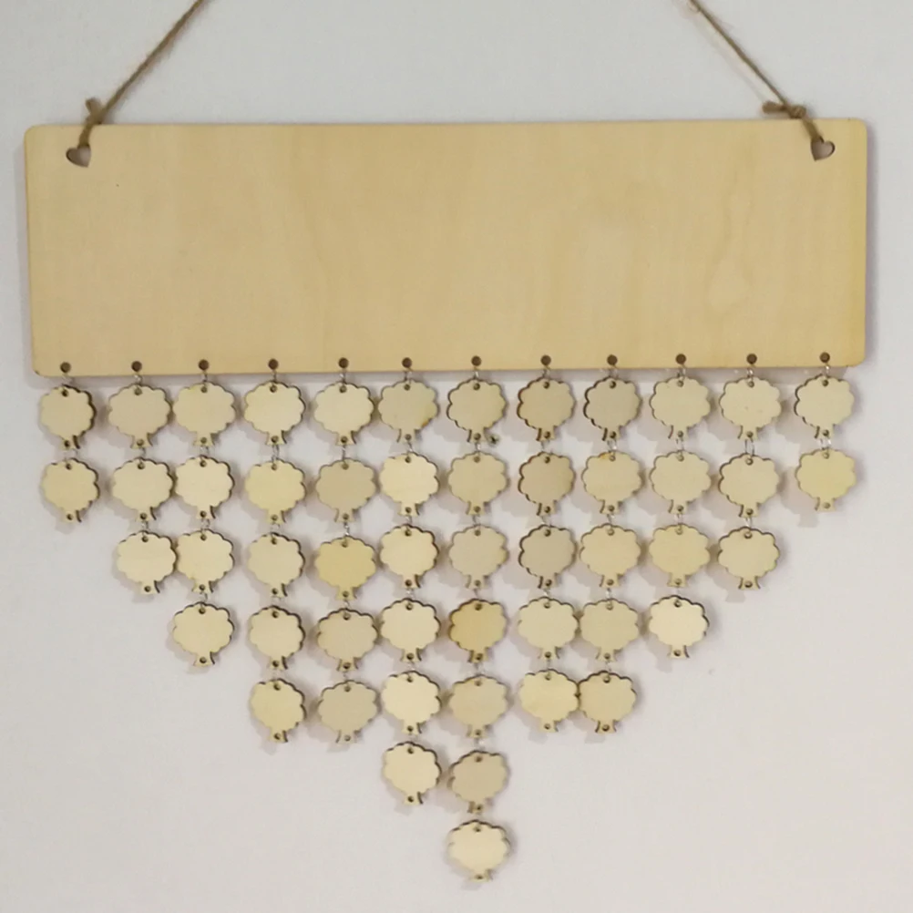 

1xplaque 1xrope 50xtree Shape Accessory Wooden Plaque Calendar Family Friends Birthday Reminder Home Decoration Gift