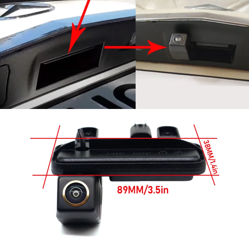 CVBS 170° 1080P Car Rear View Trunk Handle Camera For Mercedes Benz B Class W246 B180 B200 W212 E Class W207 C/CLC W203 E200