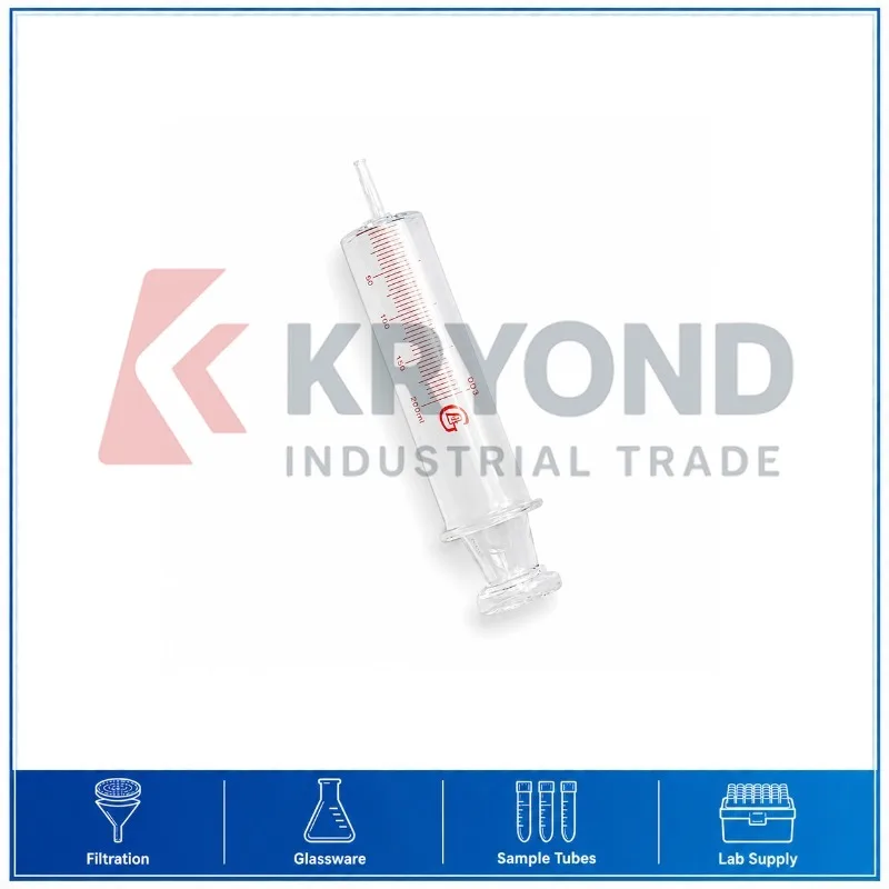 Large Capacity Glass Syringe 200mL Laboratory Sampling Injectors Research Equipment Application Use Series Model Set Pack Group