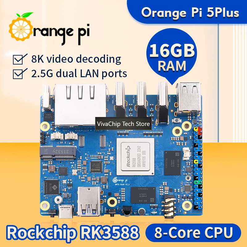 VivaChip TechOrange Pi 5 Plus  – Orange Pi 5 Plus 16Gb recenzja i cena