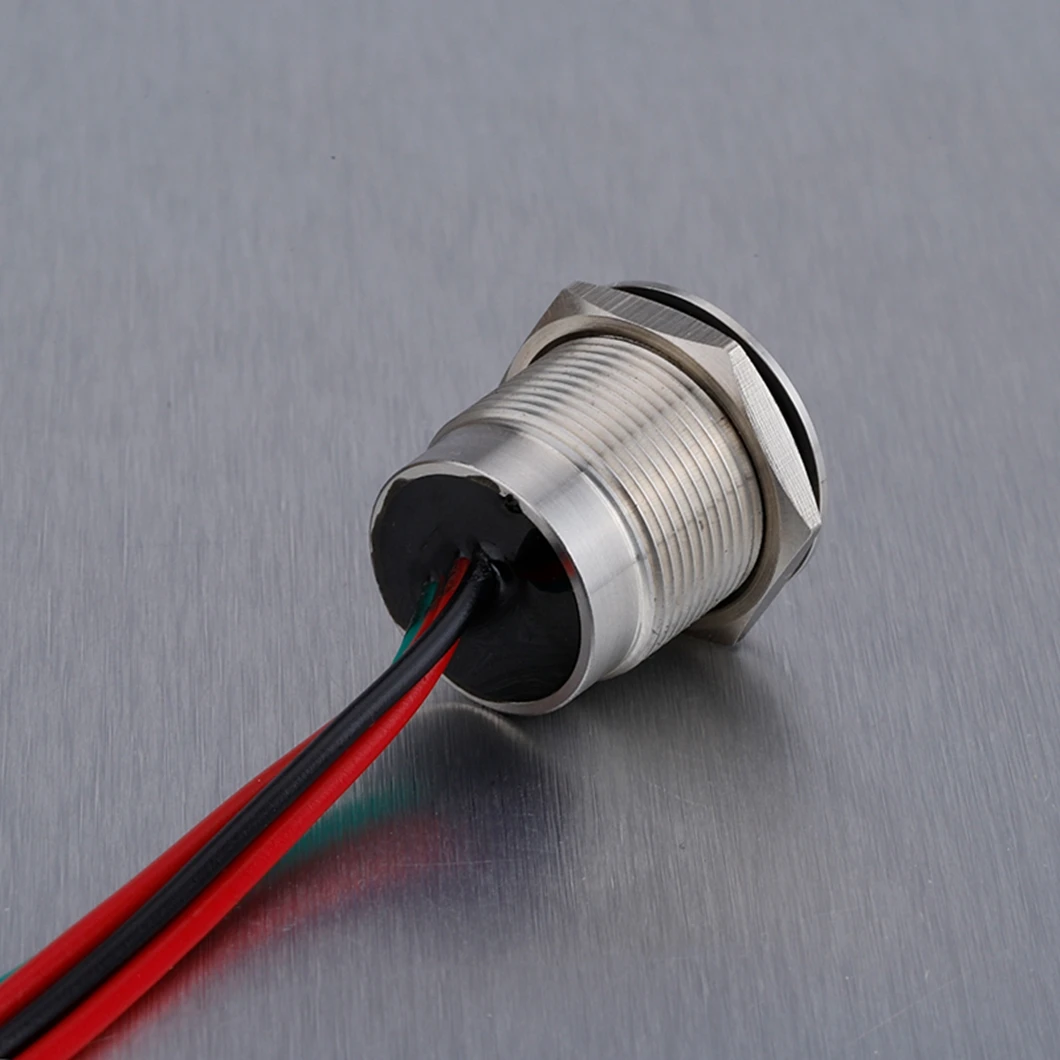 ABILKEEN Concave Head Button Self-Latching/Momentary 22MM Short Type Touch Sensor Switch with Colorful LED Ring and 150mm Cable