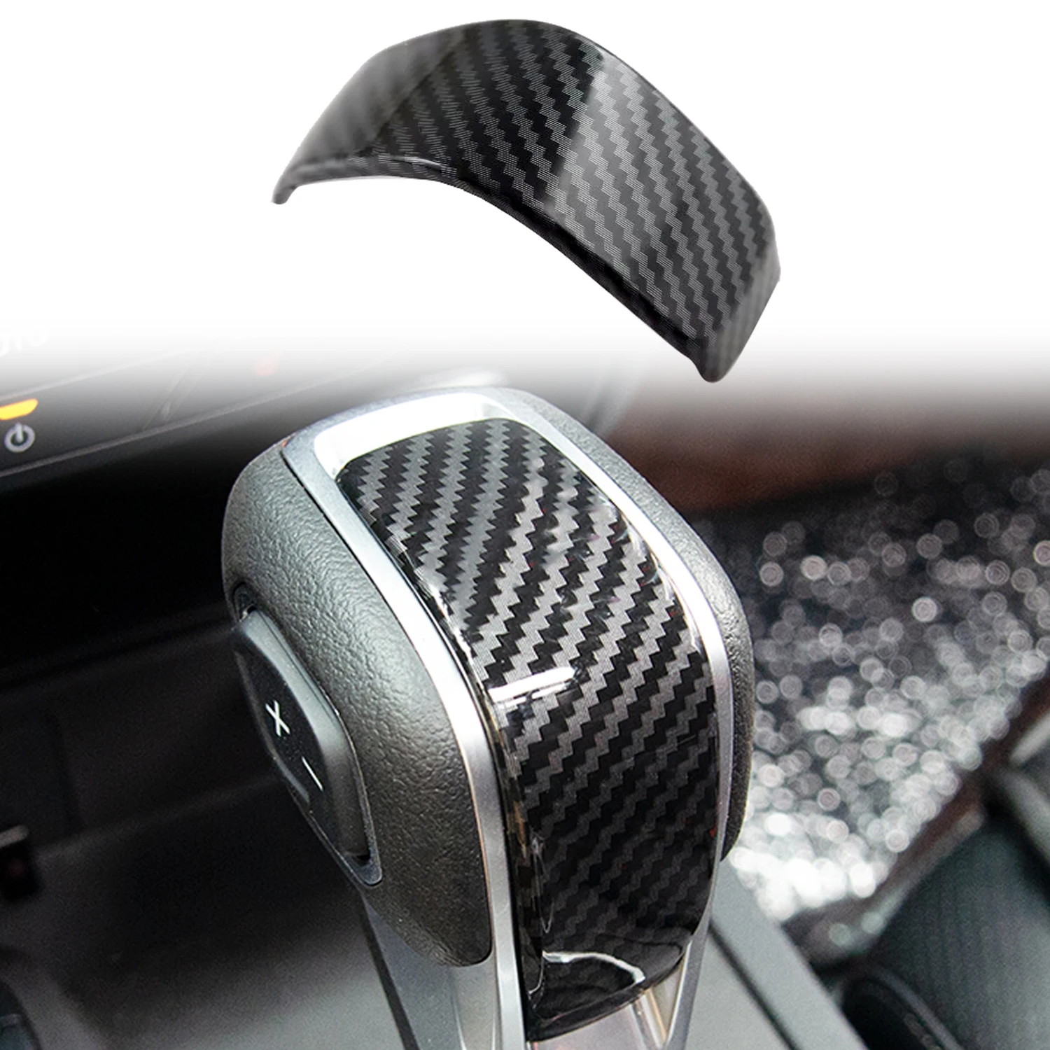 Fit for Ford Ranger 2023 2024 Carbon Fiber Printed Interior Gear Shift Knob Decor Cover Trim