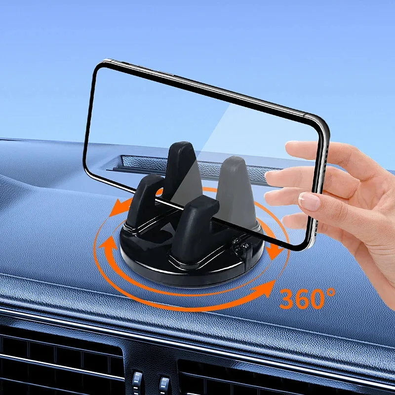 

360 ° Вращающийся держатель для мобильного телефона, автомобильный кронштейн, нескользящая GPS-навигация, автомобильная подставка, поддержка в автомобиле, универсальная для всех телефонов