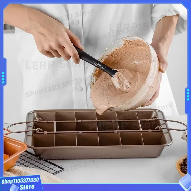 Heavy Duty Square Brownie Pan Non Stick Cake Mould Reinforced Base for Home Baking Party Desserts Kitchen Bakeware Tool Non