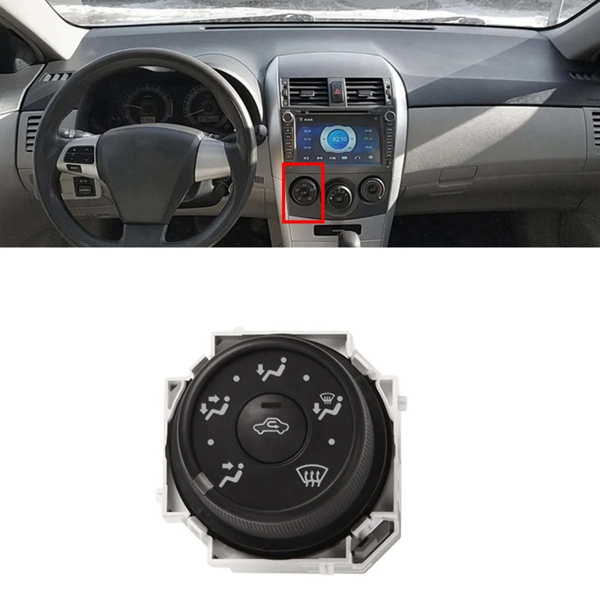 Car Air Conditioning A/C Heating Panel Wind Direction Knob for Toyota Corolla 2007-2013 Control Temperature Switch