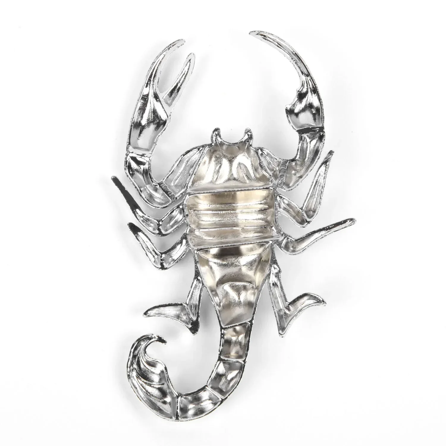 3D Adesivo Paster Chrome Scorpion Badge, Emblema da motocicleta, Decoração Decalque Metal, Silver Car Styling Acessórios