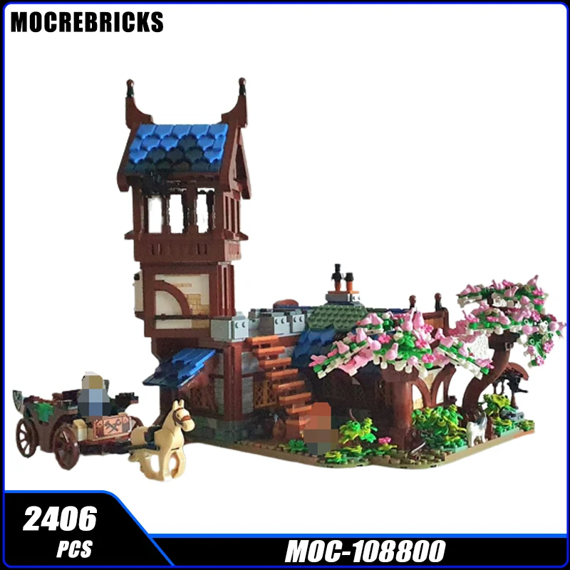 Street View Series MOC-108800 Medieval Guard Post Building Block Collection Experts High Difficulty Puzzle Brick Toy for Gifts