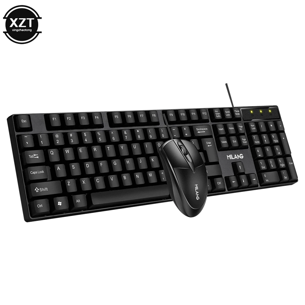 T20 Set Keyboard dan Mouse Berkabel Cocok untuk Laptop Desktop All-In-One Set Keyboard dan Mouse Bisnis Kantor Bisnis Klasik
